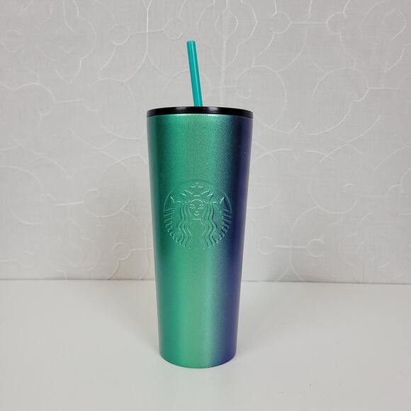 Starbucks Ombre‎ Tumbler 24oz/710ml Green Blue Summer 2020 Stainless Steel - Picture 10 of 10